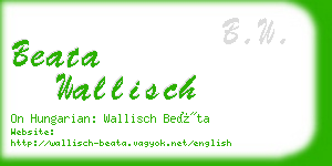 beata wallisch business card